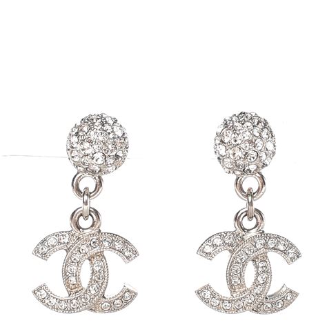 chanel crystal logo earrings|Chanel earrings official site.